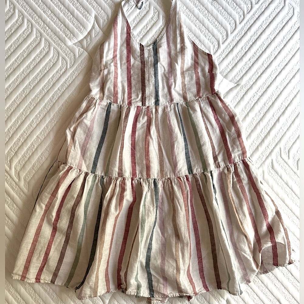American Eagle Outfitters Striped Mini Dress in Red, Blue, and Cream